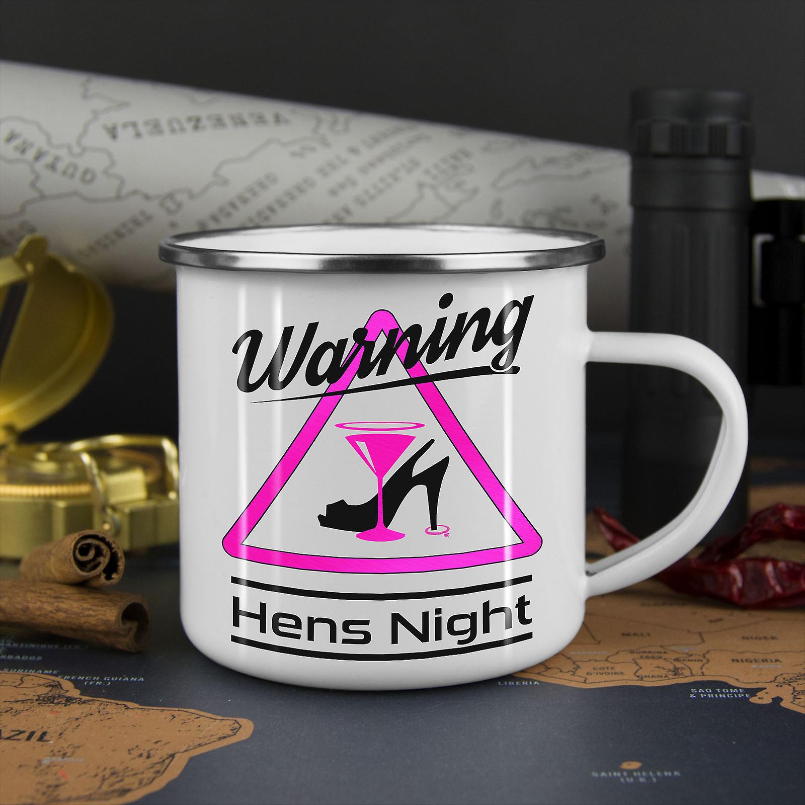 Warning Night NEW WhiteTea Coffee Enamel Mug10 oz | Wellcoda