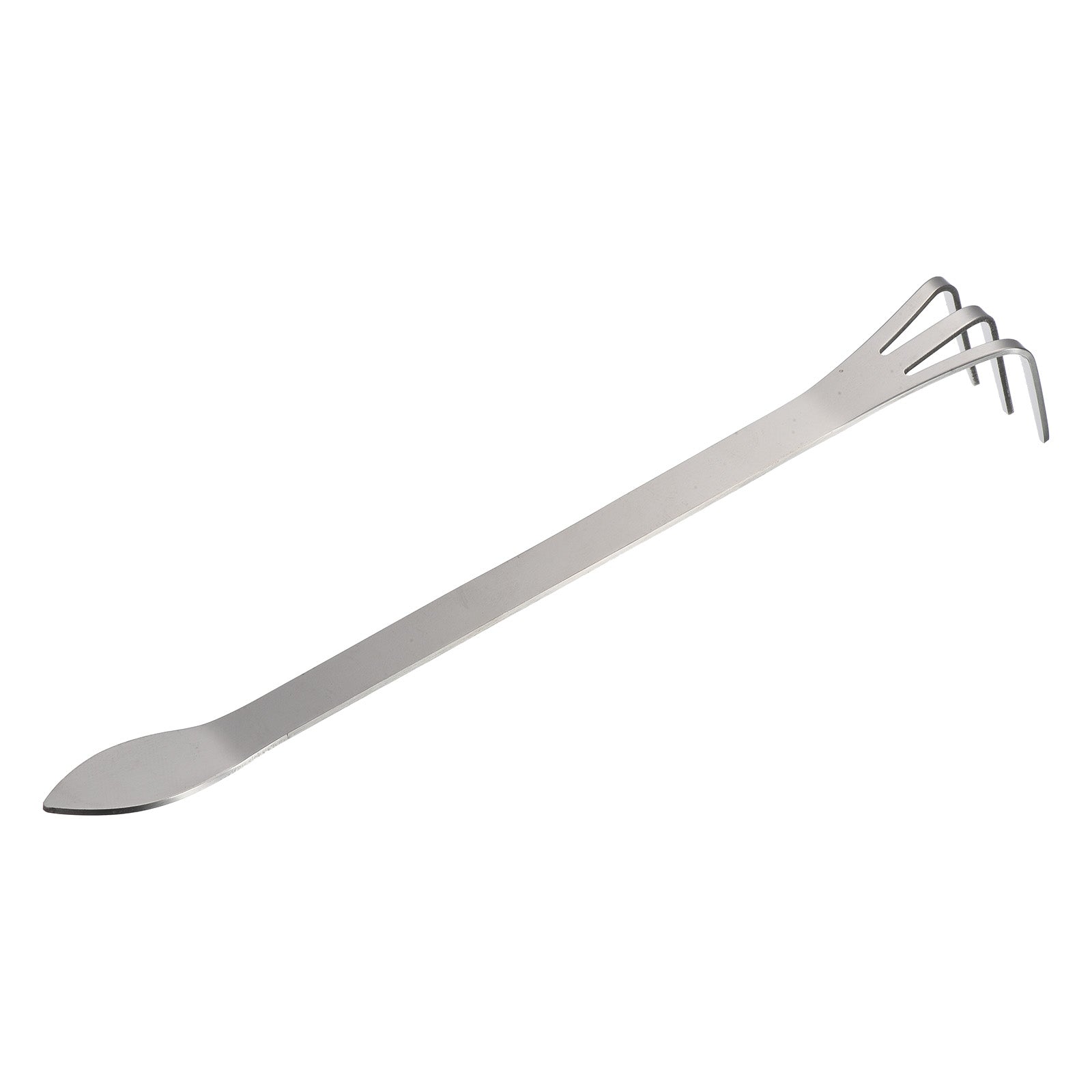 Uxcell Root Rake, Stainless Steel 3 Prong Hardened Loosening Soil Cultivator with Spatula, Silver