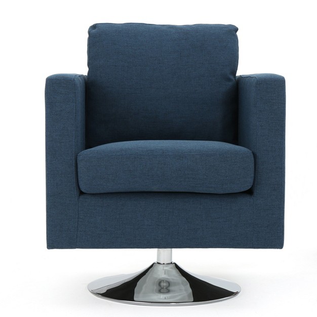 Holden Modern Swivel Chair Navy Christopher Knight Home