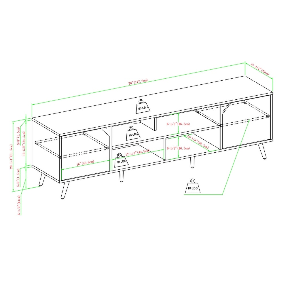 Middlebrook Designs Mid Century Modern 70 inch TV Stand