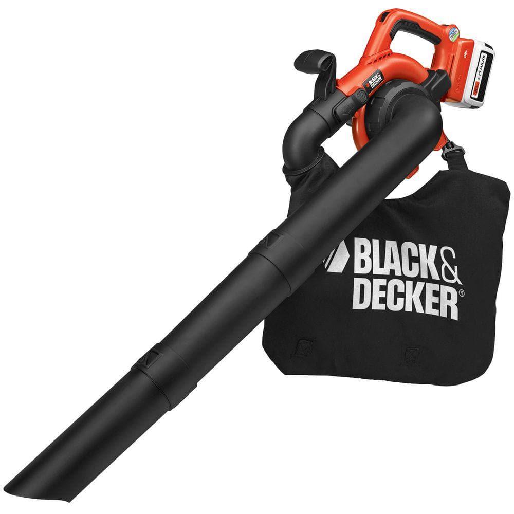 BLACKDECKER 40V MAX 120 MPH 90 CFM Cordless Battery Powered Handheld Leaf Blower and Vacuum Kit with