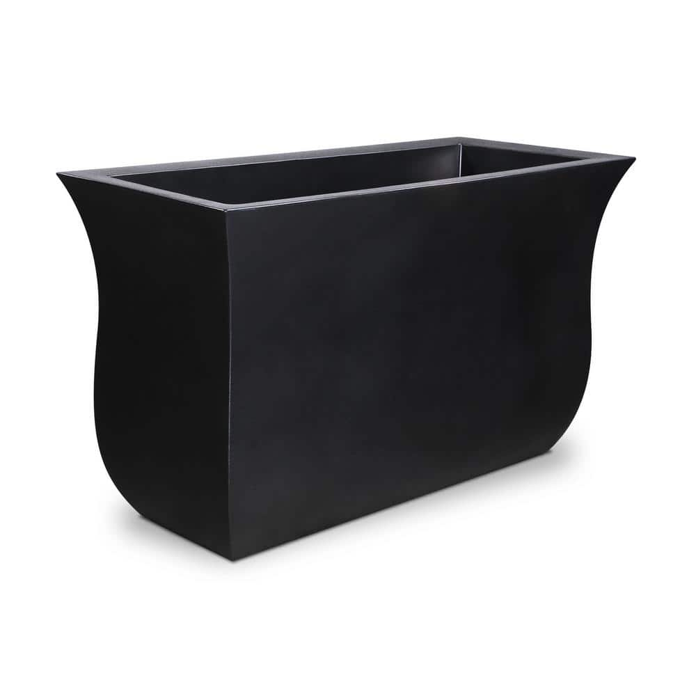 Mayne Valencia 36 in. x 16 in. x 22 in. Black Long Polyethylene Planter 5875-B