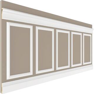 Ekena Millwork 94-12 in. Adjustable 40 in. to 44 in. Ashford Square Panel Traditional Wainscot Paneling Kit WPKUSQ021P040