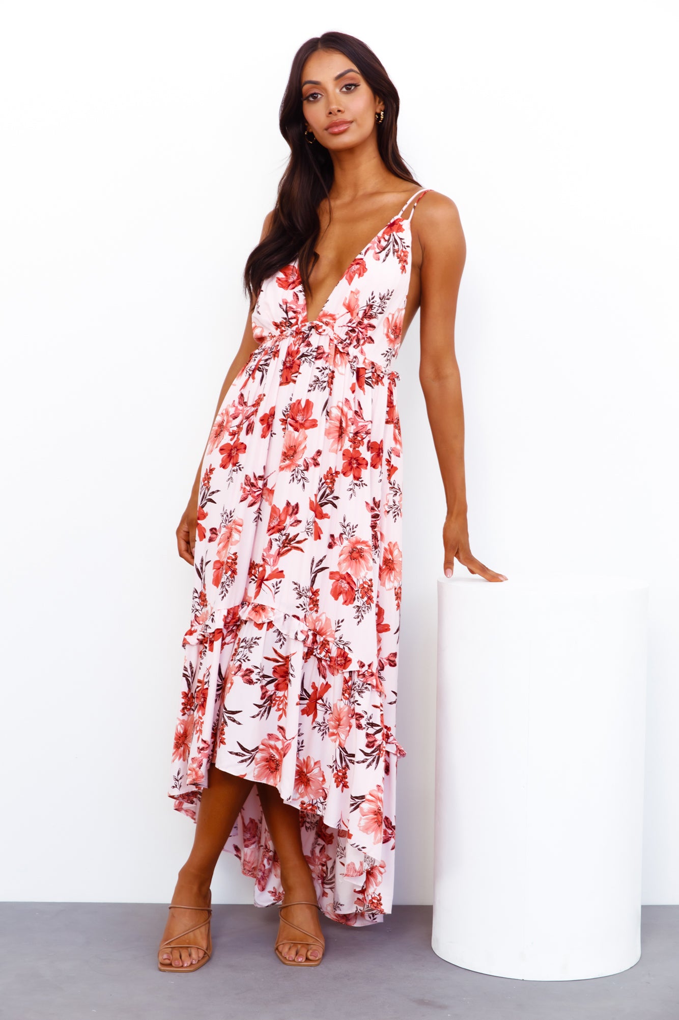 Brunchin Only Midi Dress Pink