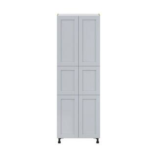 J COLLECTION Cumberland Light Gray Shaker Assembled Pantry Kitchen Cabinet (30 in. W x 89.5 in. H x 24 in. D) DST302489.5-CL