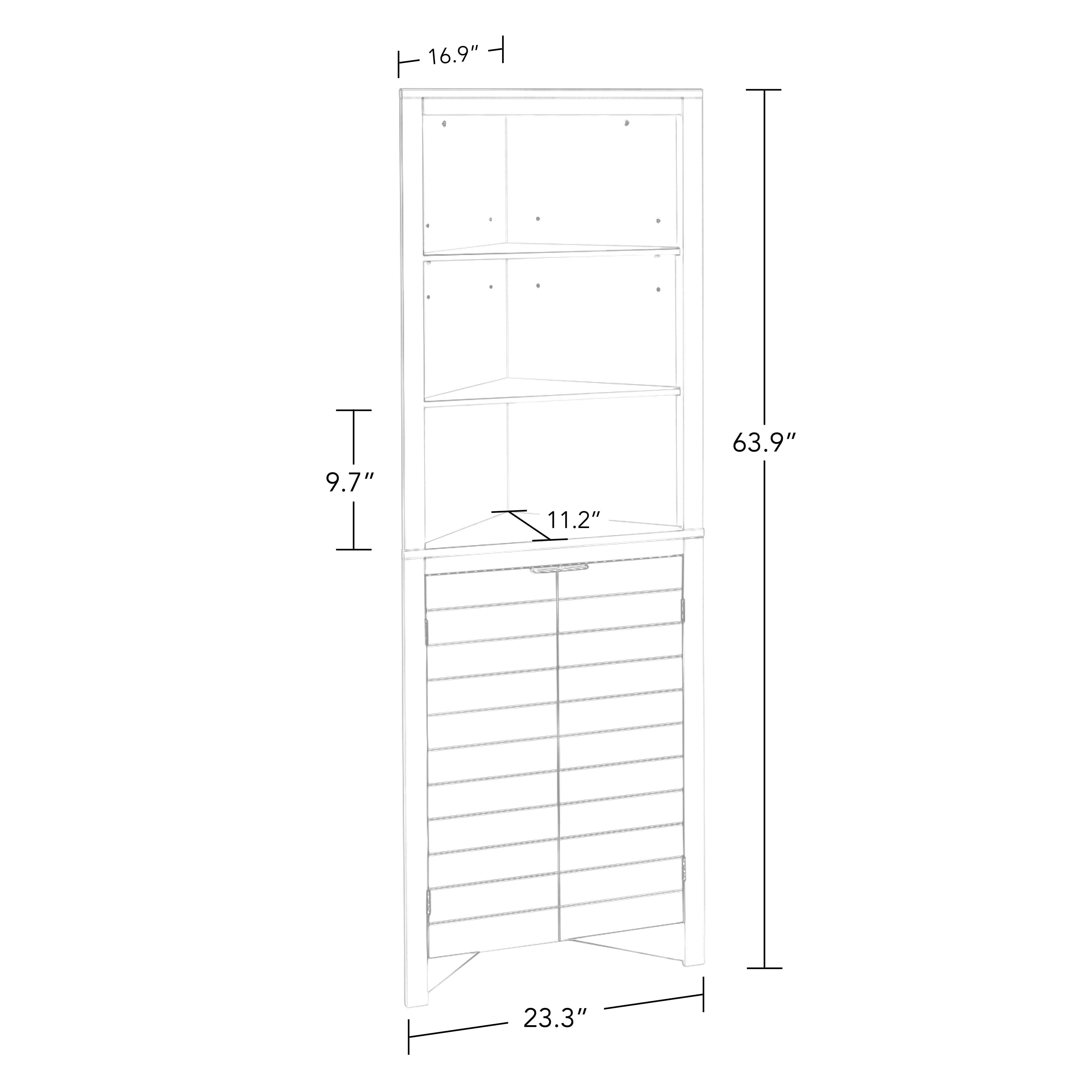 RiverRidge Home Madison Tall Corner Cabinet, Gray