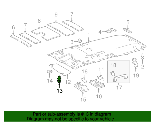 Genuine OE Toyota Sun-Visor Holder - 74348-33040-E1