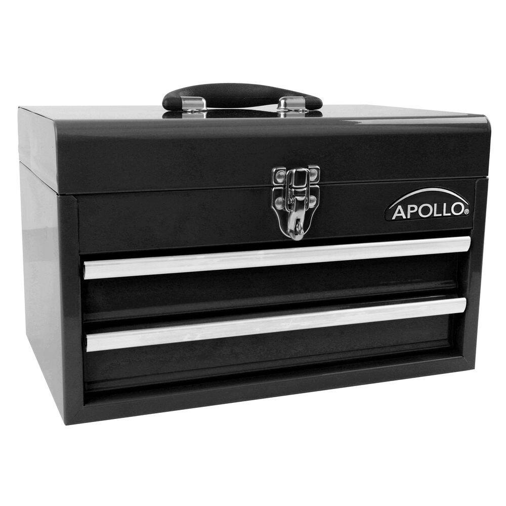 Apollo 14 in. Black 2-Drawer Portable Tool Box DT5010