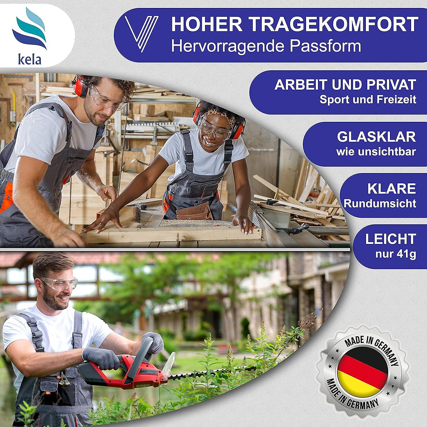 Pack Of 2 Safety Glasses P1s1 I 100% Made In Germany | Shatter-free Work Safety Glasses With Anti Fog And Uv Coating I Lightweight And Transparent I O