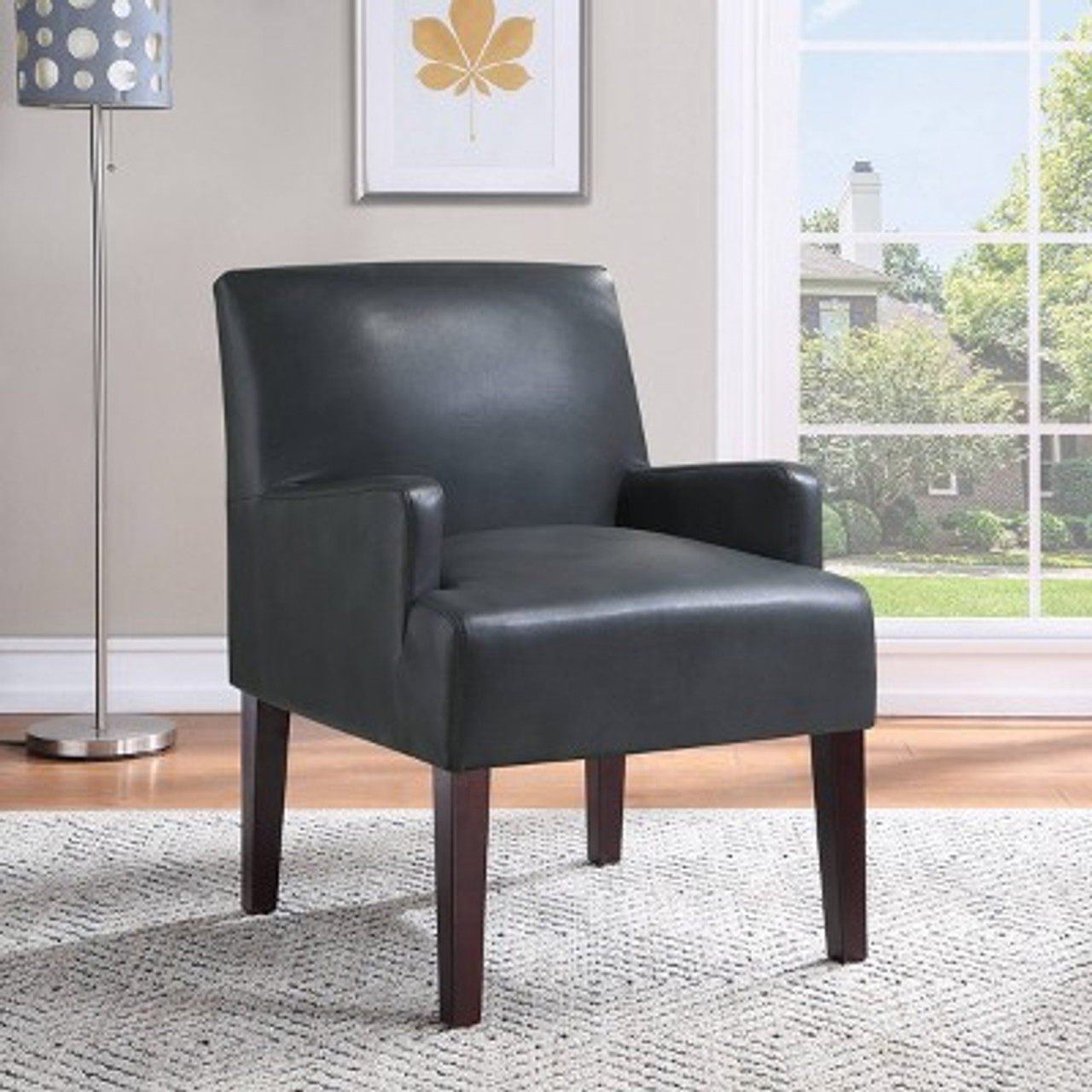 Main Street Guest Chair Pewter Faux Leather - OSP Home Furnishings