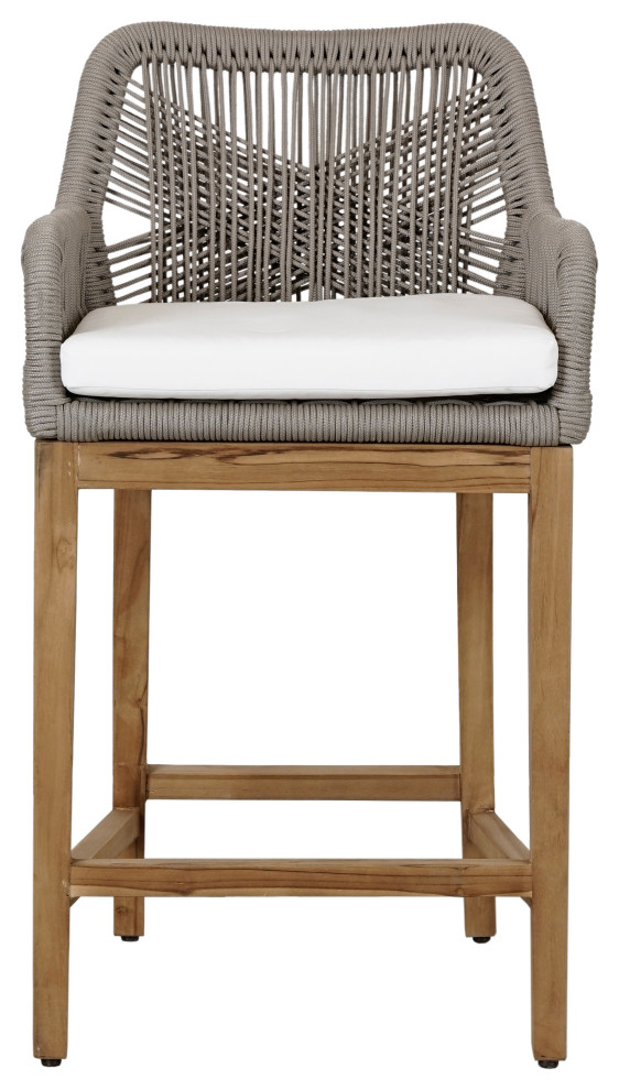 Marley Counter Stool Gray by Kosas Home   Beach Style   Outdoor Bar Stools And Counter Stools   by Kosas  Houzz