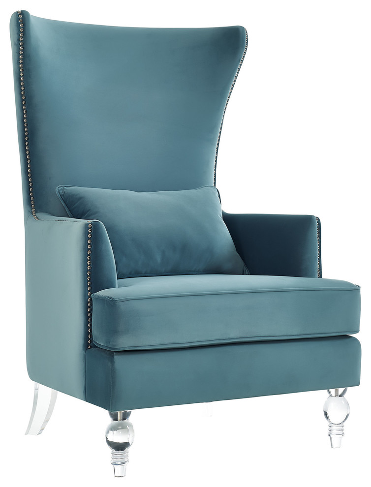 Bristol Sea Blue Tall Chair   Contemporary   Armchairs And Accent Chairs   by HedgeApple  Houzz