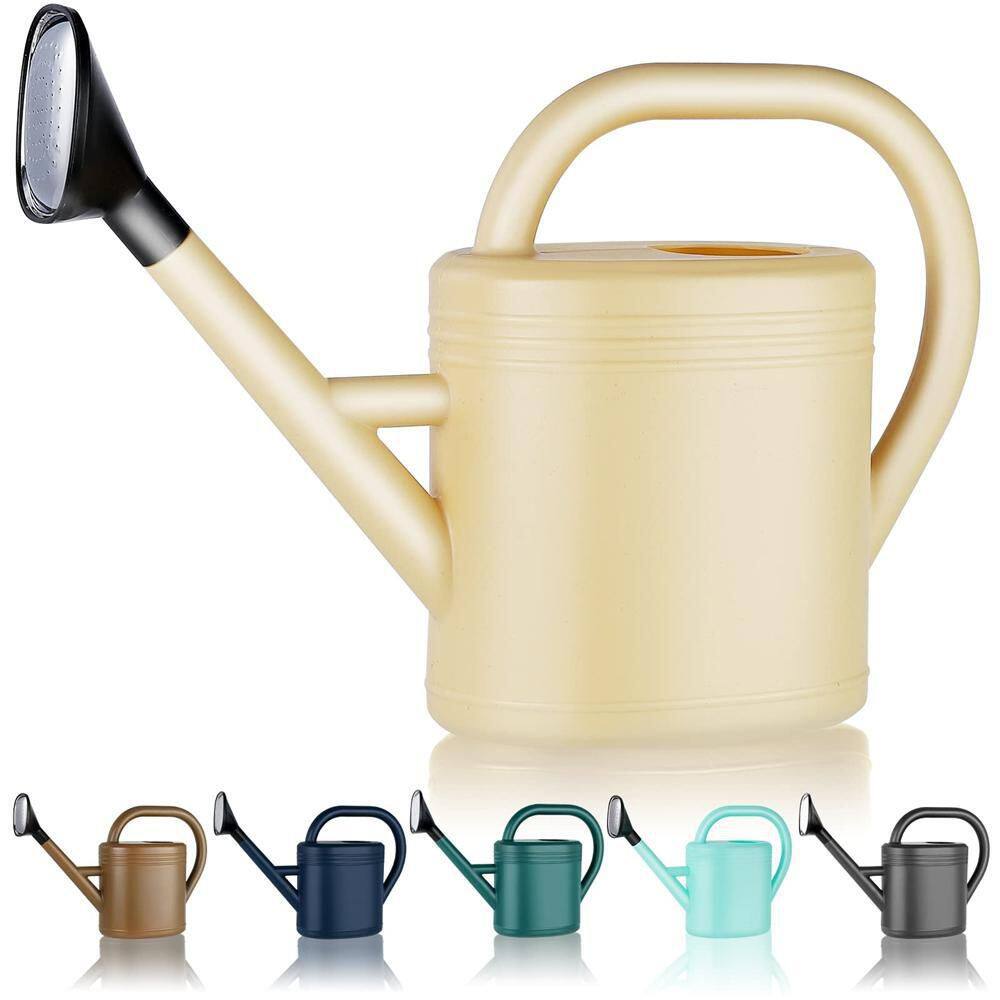 Dyiom 1 Gallon Rice White Rainwater Harvesting System Gallon Watering Can Large Long Spout with Sprinkler Head B0B12MQ3JC