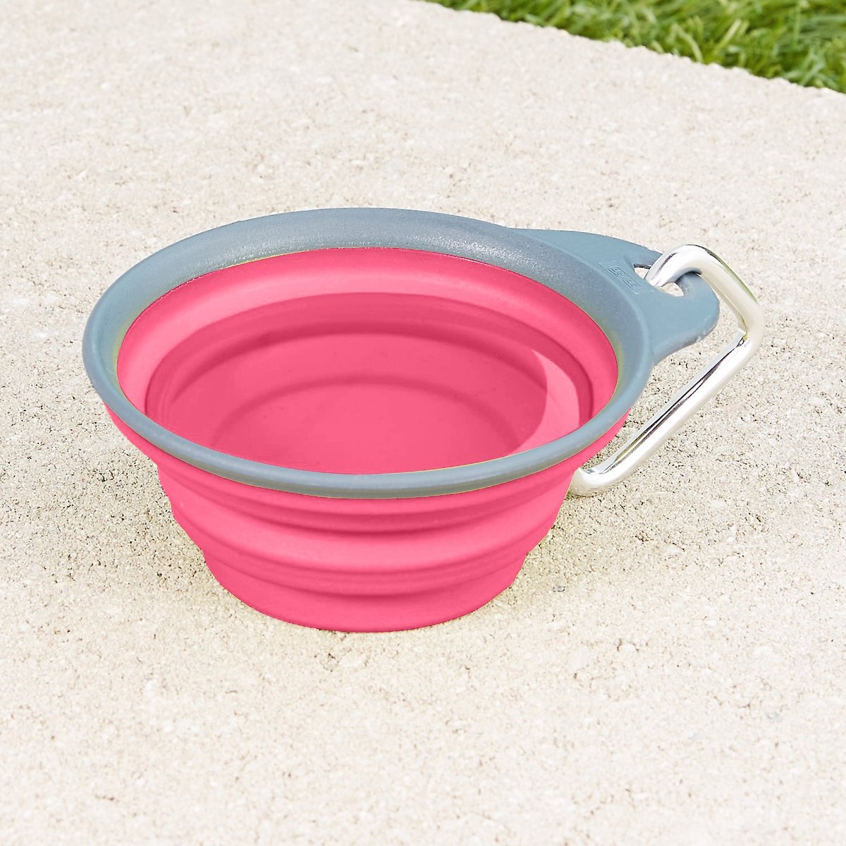 Dexas Popware for Pets Collapsible Travel Non-Skid Silicone Dog and Cat Bowl with Carabiner