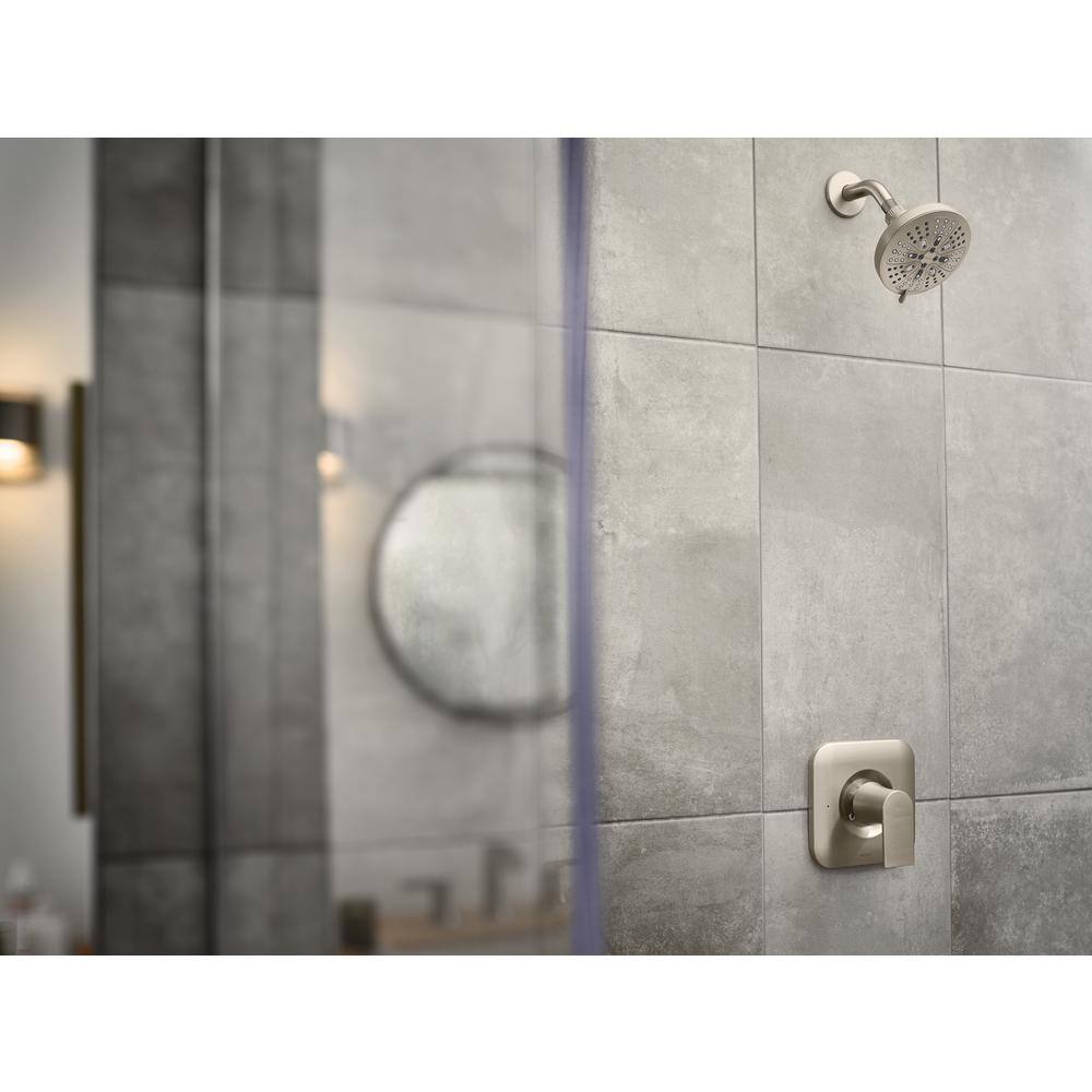 MOEN HydroEnergetix 8-Spray Patterns with 1.75 GPM 4.75 in. Single Wall Mount Fixed Shower Head in Spot Resist Brushed Nickel 200W0SRN