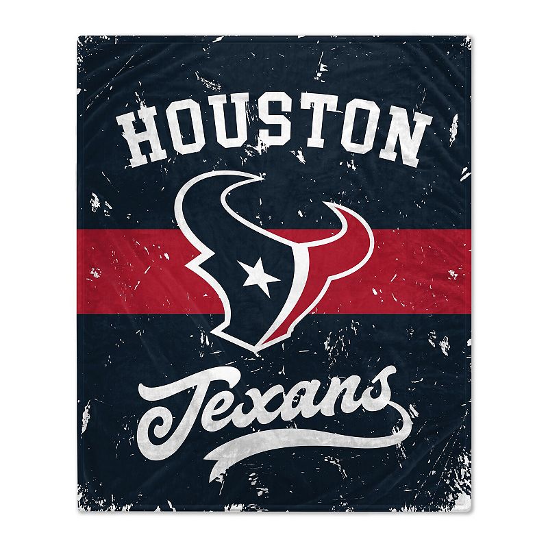 Houston Texans Retro Stripe Flannel Fleece Blanket