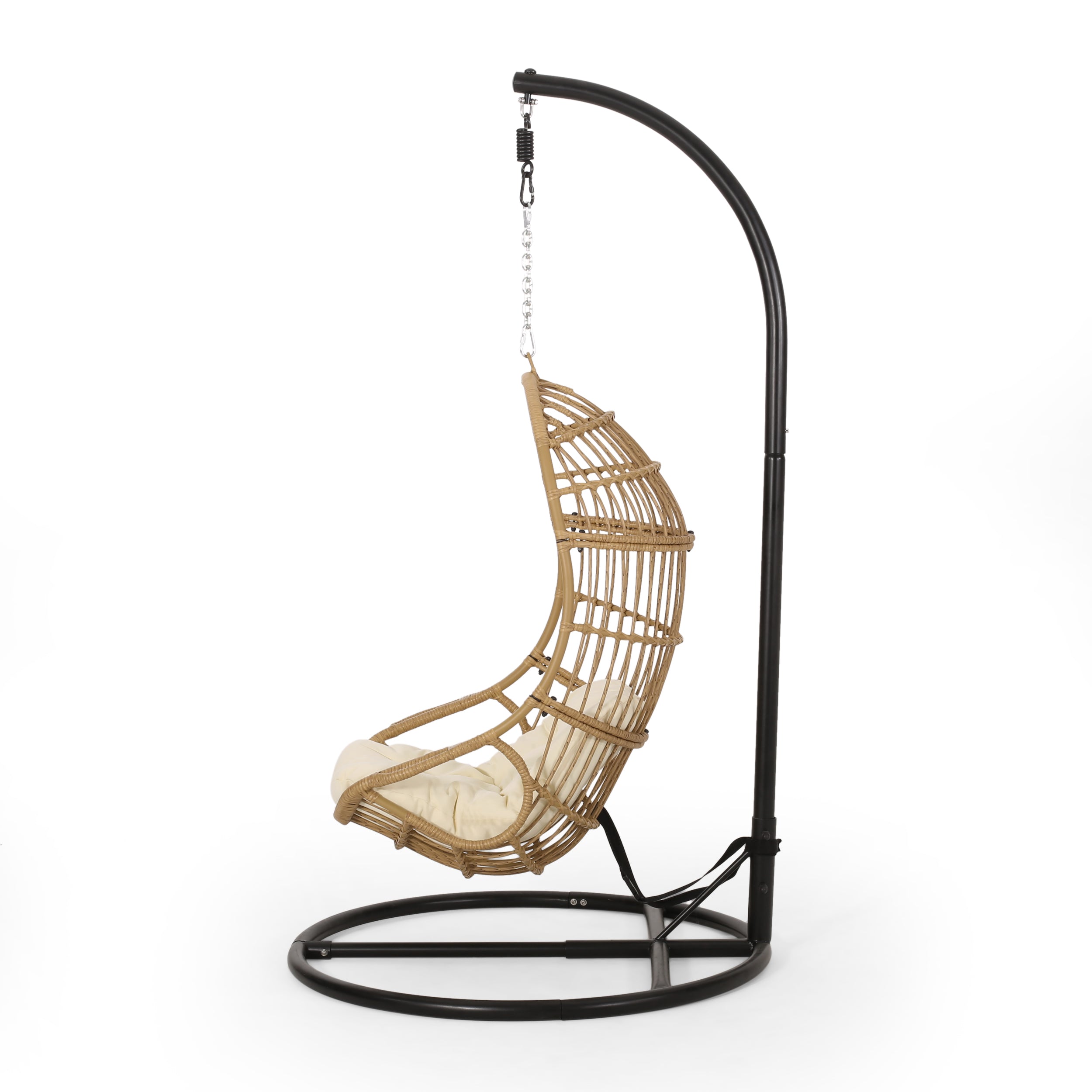 Perry Outdoor Wicker Hanging Nest Chair with Stand