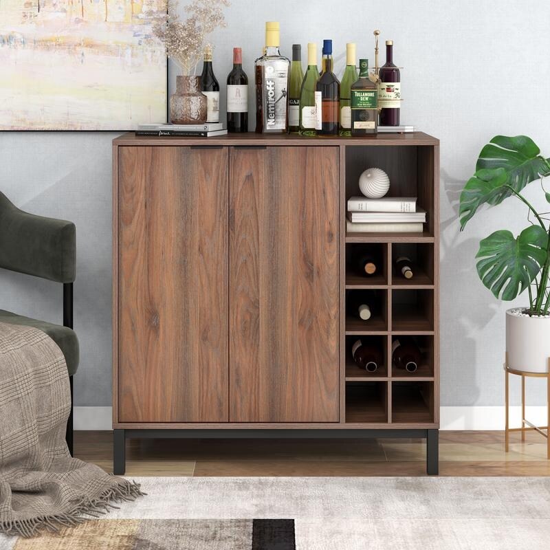 Sideboard Buffet Cabinet with Storage Liquor Cabinet Wine Cabinet with Adjustable Shelf Farmhouse Bar Cabinet