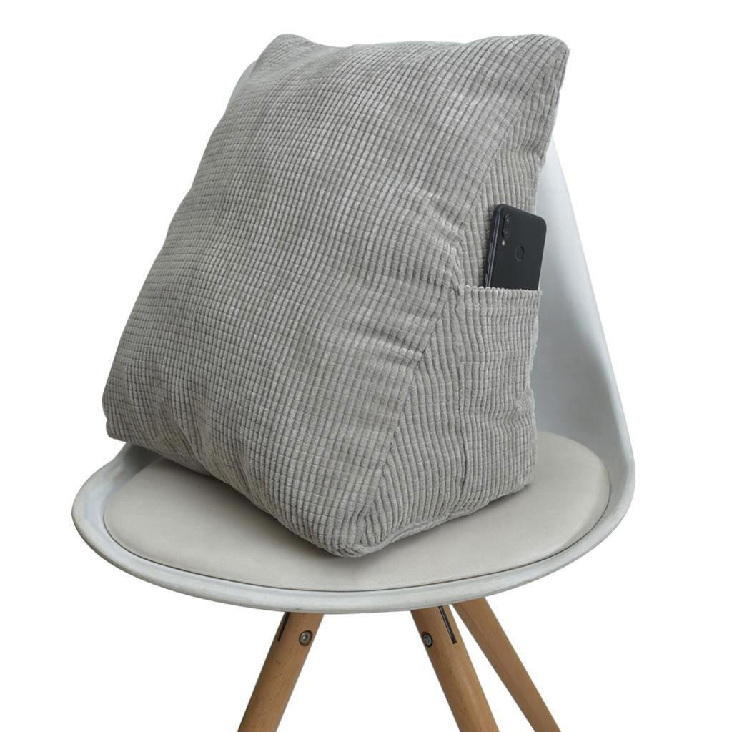 Extra Comfort Lounger Couch Chair Reading Pillow Wedge Shape Headboard Backrest Cushion Cushion Filled with PP Cotton Gray