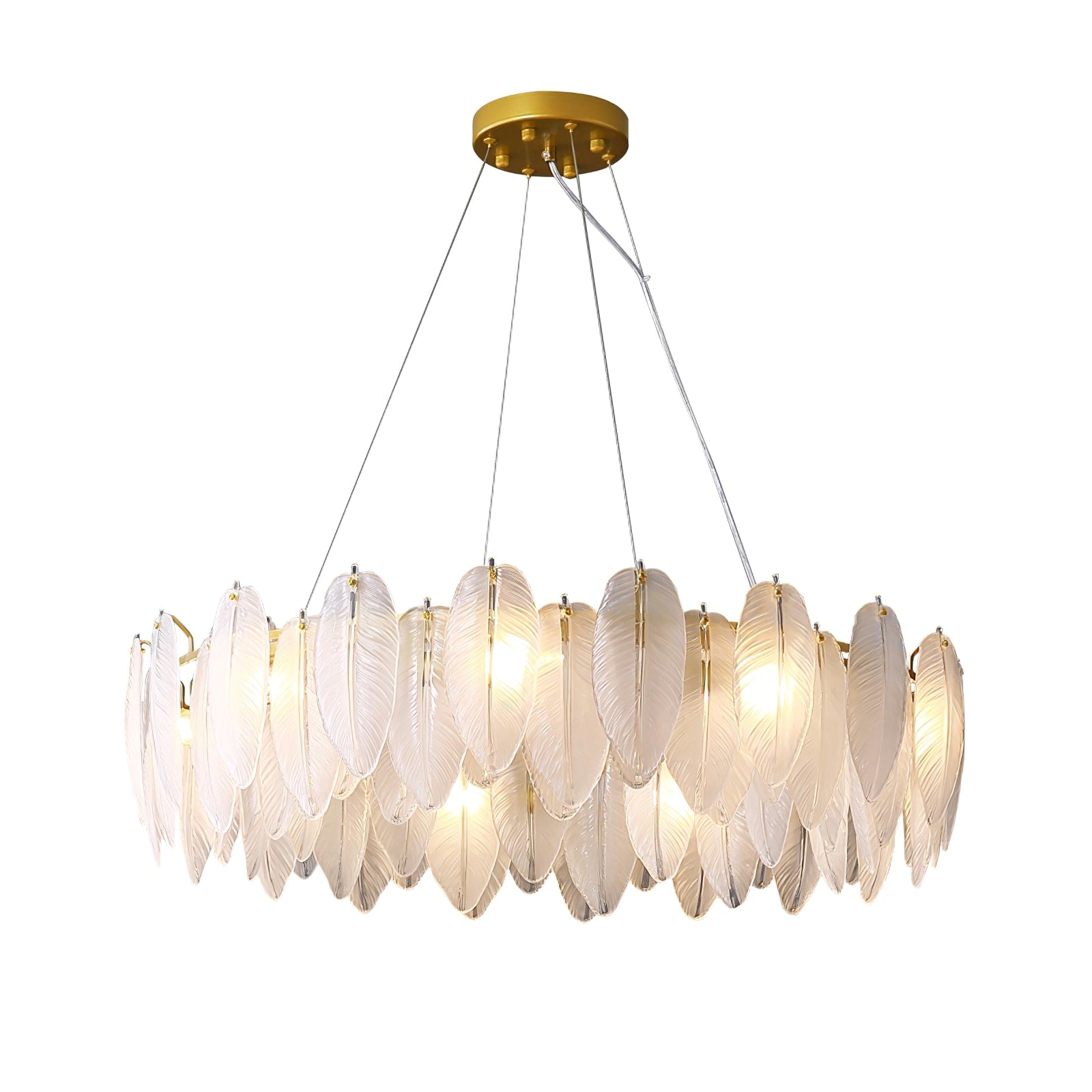 Glass Feather Chandelier