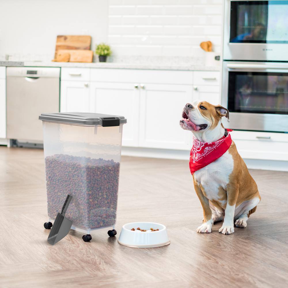 IRIS 47 Qt. Airtight Pet Food Container in Chrome 301045
