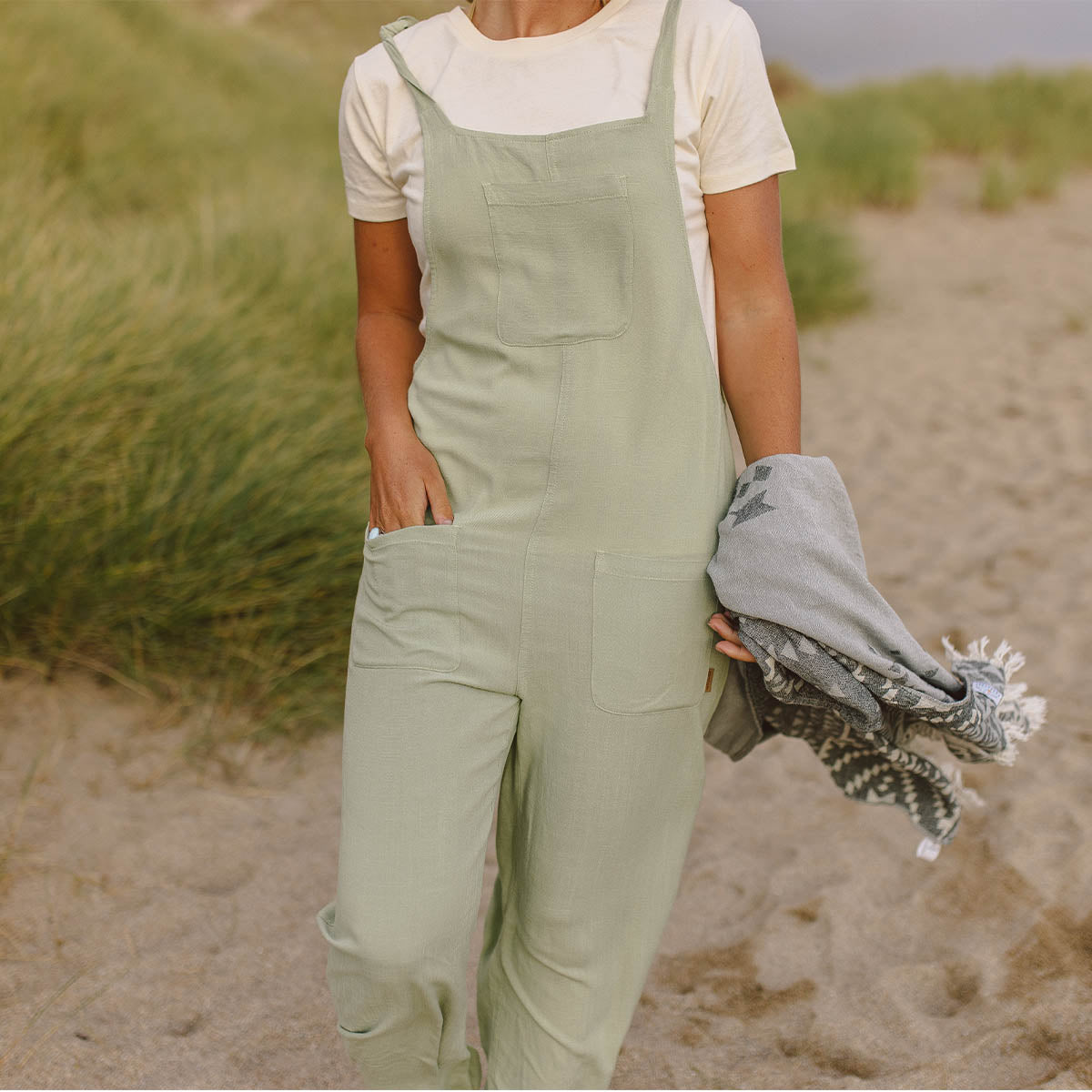 Carefree Dungarees - Sage