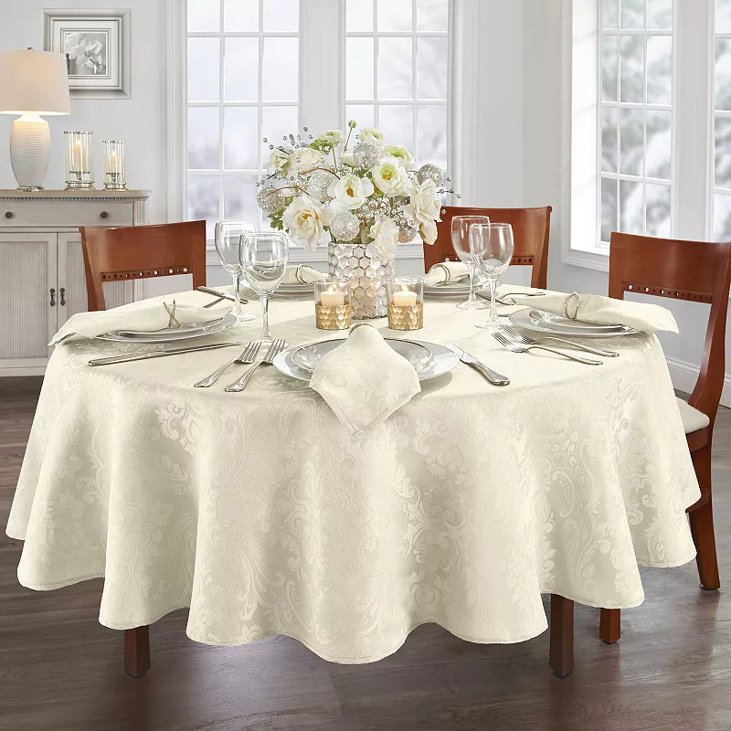 Elrene Home Fashions Caiden Elegance Damask Oval Tablecloth