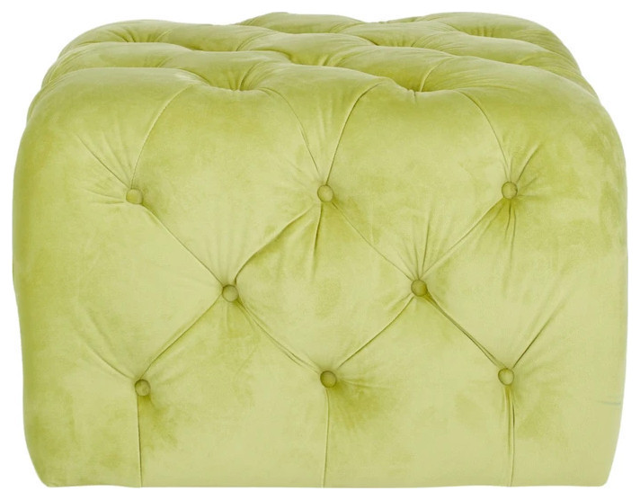 Wayne Tufted Ottoman  Granny Smith Apple Green   Contemporary   Footstools And Ottomans   by Rustic Home Furniture Deco  Houzz