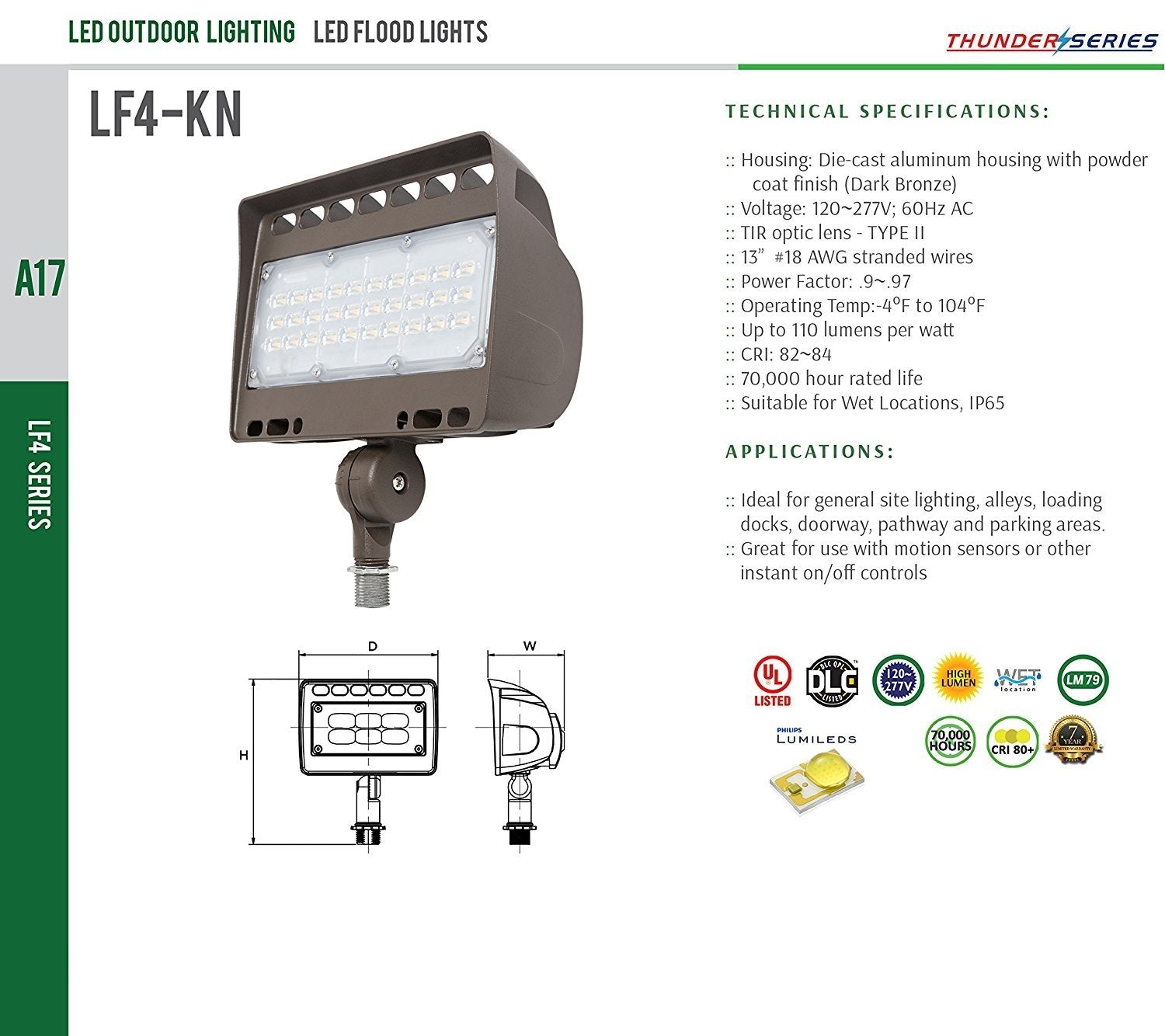 Westgate Outdoor LED Yard Security Floodlight – Aluminum Housing – Dimmable - High Lumen - Waterproof IP65 - 120-227V - (50 Watt， 3000K Warm White)