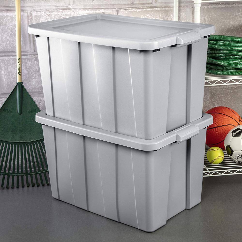 Sterilite Tuff1 30 Gal. Plastic Storage Tote Container Bin with Lid (4-Pack) 4 x 16796A04