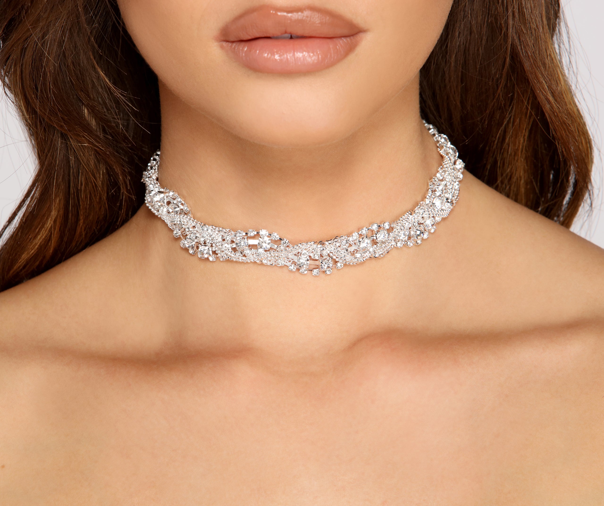 Gorgeous And Chic Rhinestone Choker Necklace