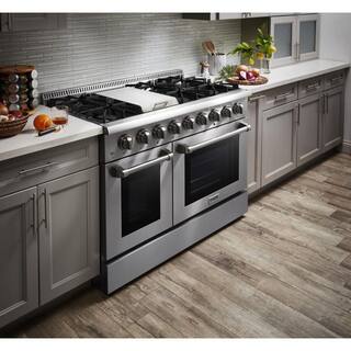 Thor Kitchen 48 in. 6.7 cu. ft. Double Oven Gas Range with Convection Oven in. Stainless Steel HRG4808U