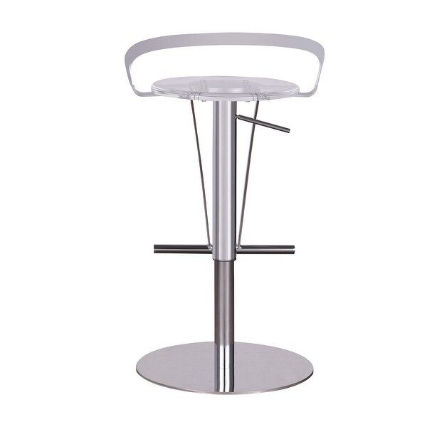 Somette Adjustable Stool with Acrylic Seat and Chrome Finish