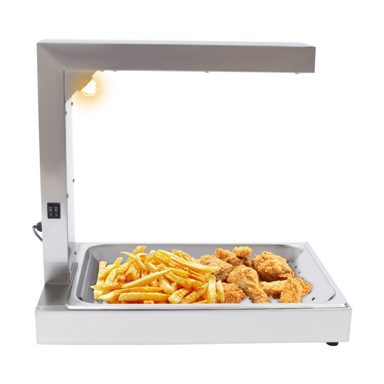 TOOL1SHOoo 110V Free Stainless Steel Standing Fried Chicken Warmer with Light 500W