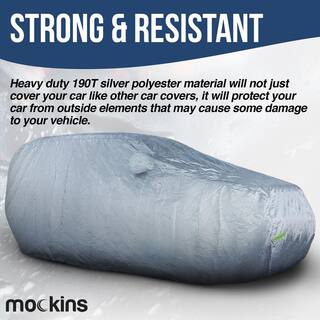 Mockins 182 in. x 74 in. x 68 in. Heavy-Duty Waterproof Car Cover for SUV - 190T Silver Polyester MA-63