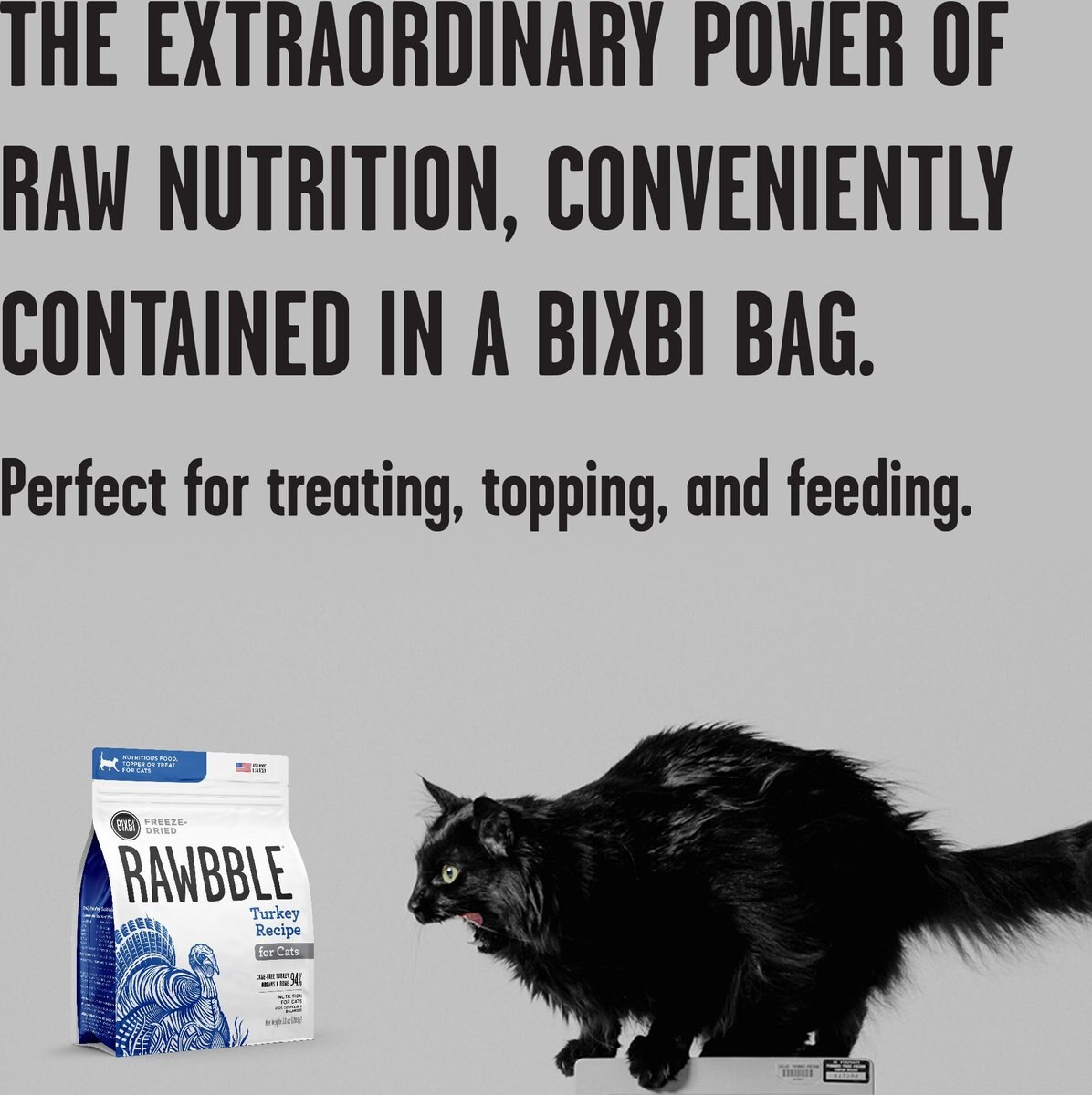 BIXBI RAWBBLE Turkey Recipe Grain-Free Freeze-Dried Cat Food