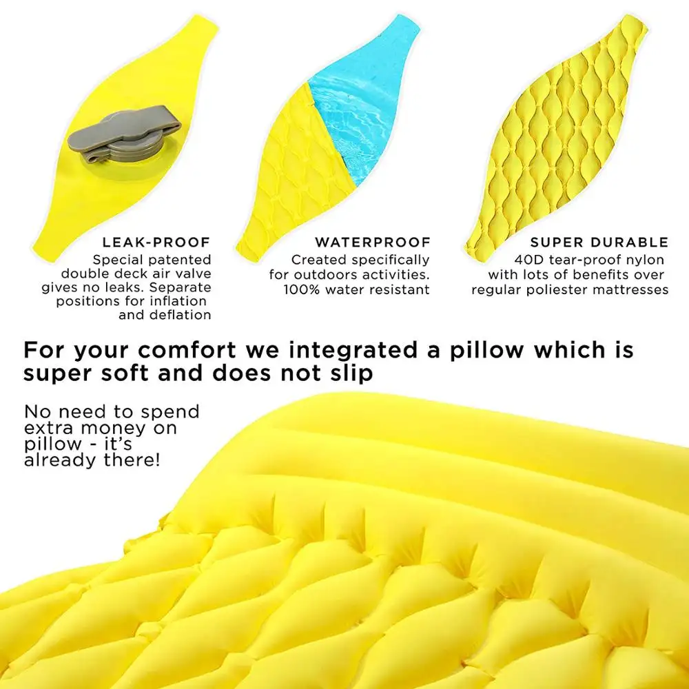 Ultralight Foldable Camping Bed Sleeping Pad Outdoor Comfortable Inflatable Sleeping Mattress