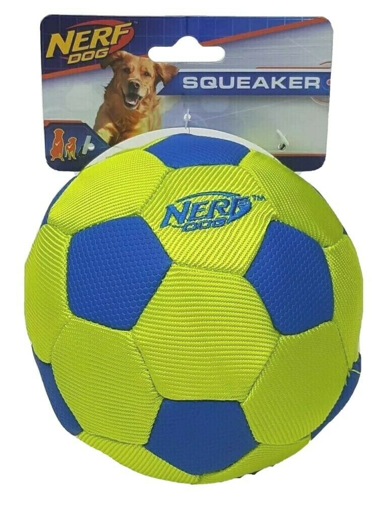 NERF Dog 4.5 inch Squeaker Trackshot Nylon Soccer Ball Dog Toy