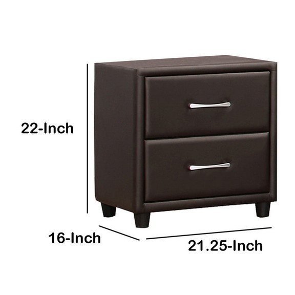 Benzara BM179894 2 Drawer Night Stand In Wood And ...