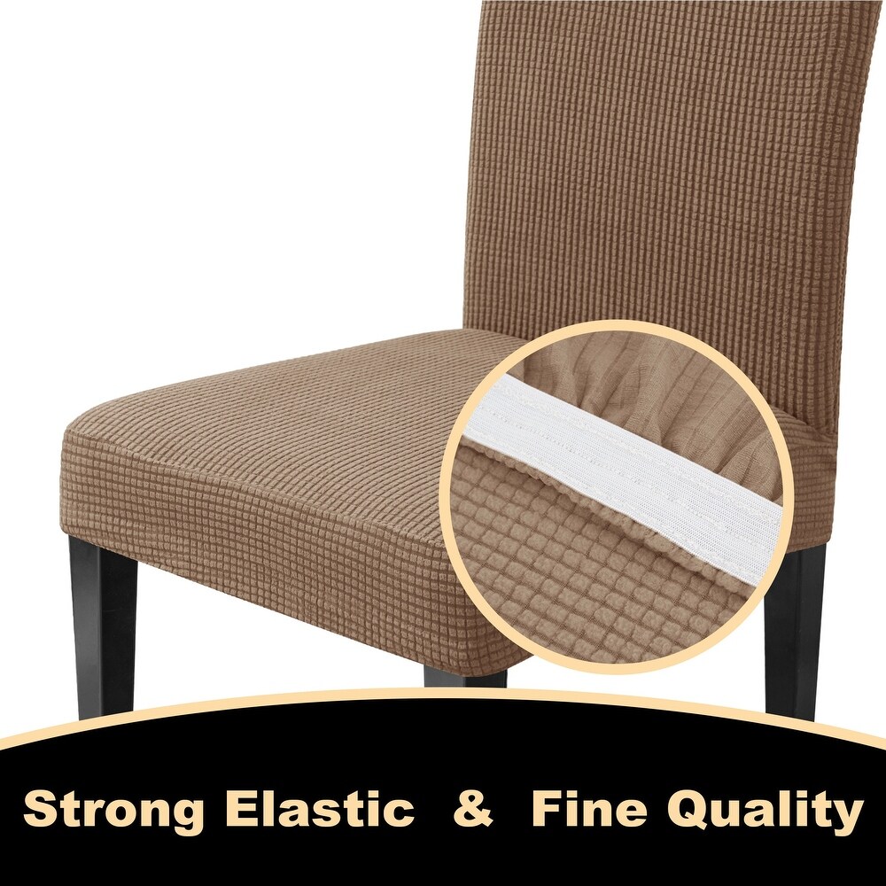 CHUN YI Elastic Textured Grid Dining Chair Slipcover