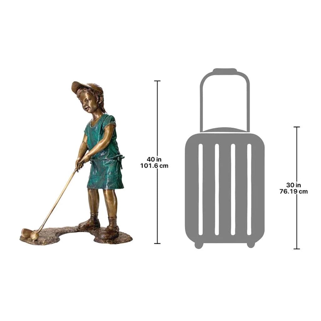 Gabrielle the Girl Golfer Cast Bronze Garden Statue by Design Toscano