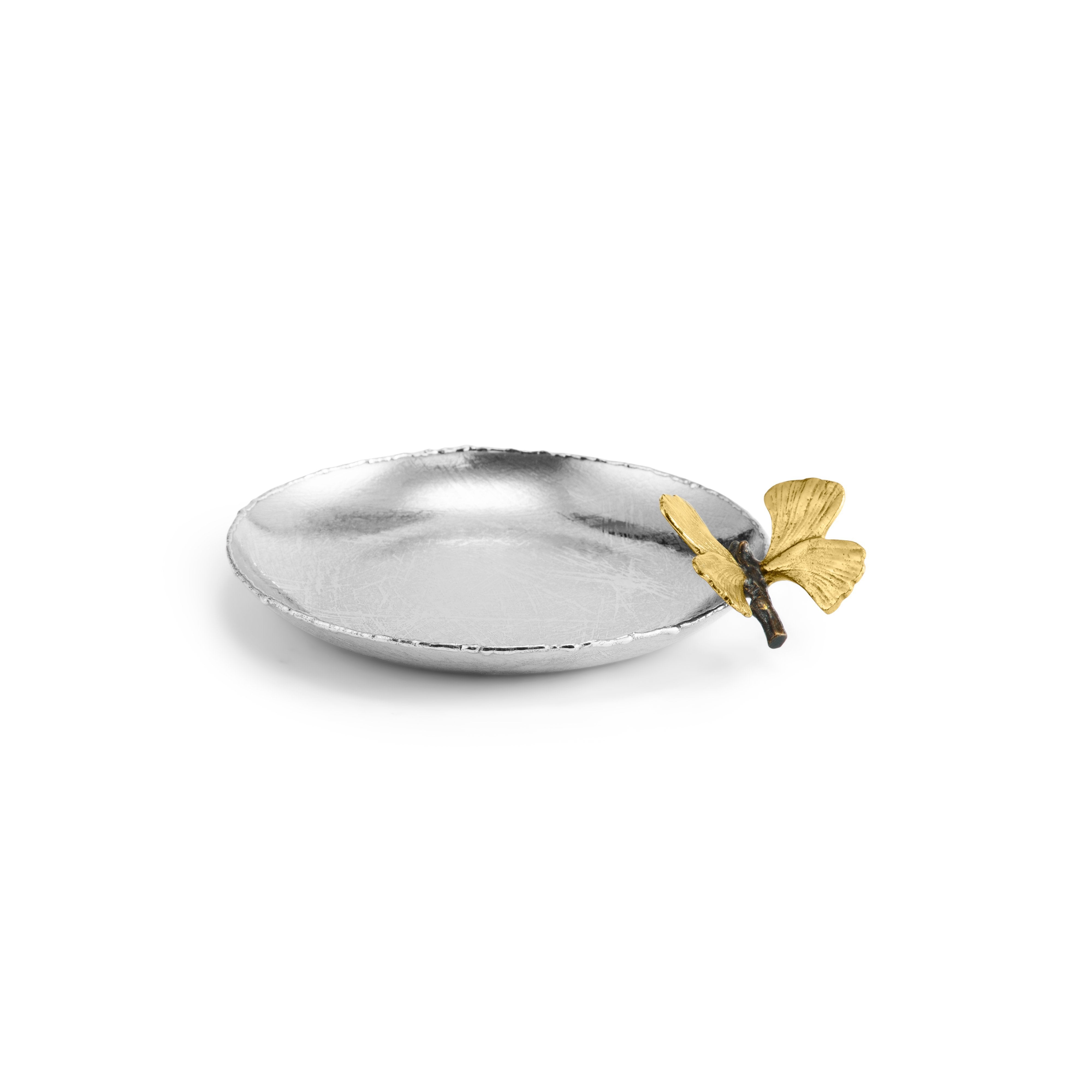 Butterfly Ginkgo Round Trinket Tray