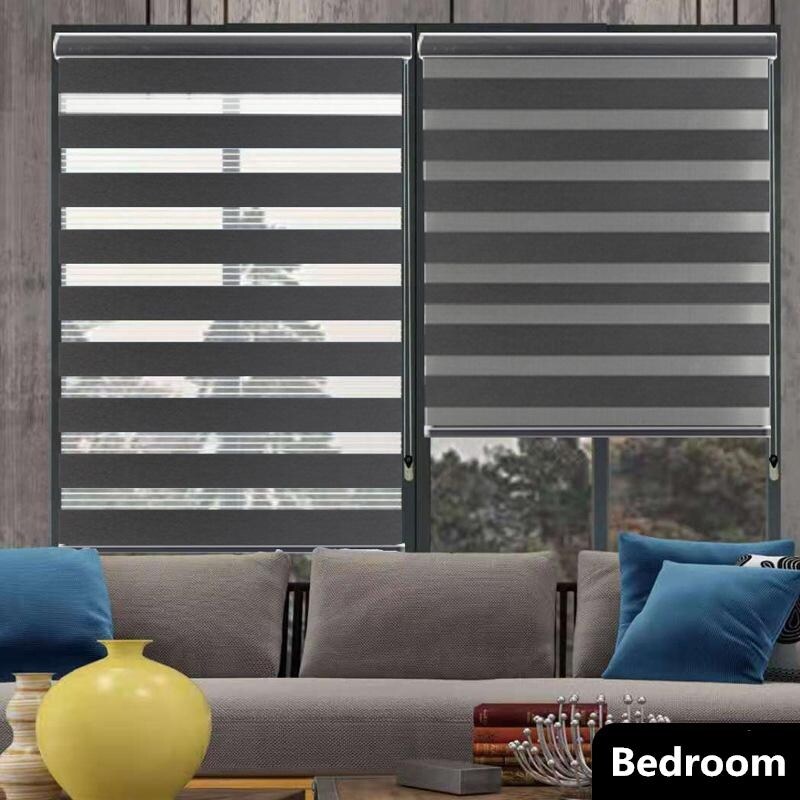 Avobird Dual Layer Roller Blinds Light Filtering Zebra Window Shades for Home Kitchen