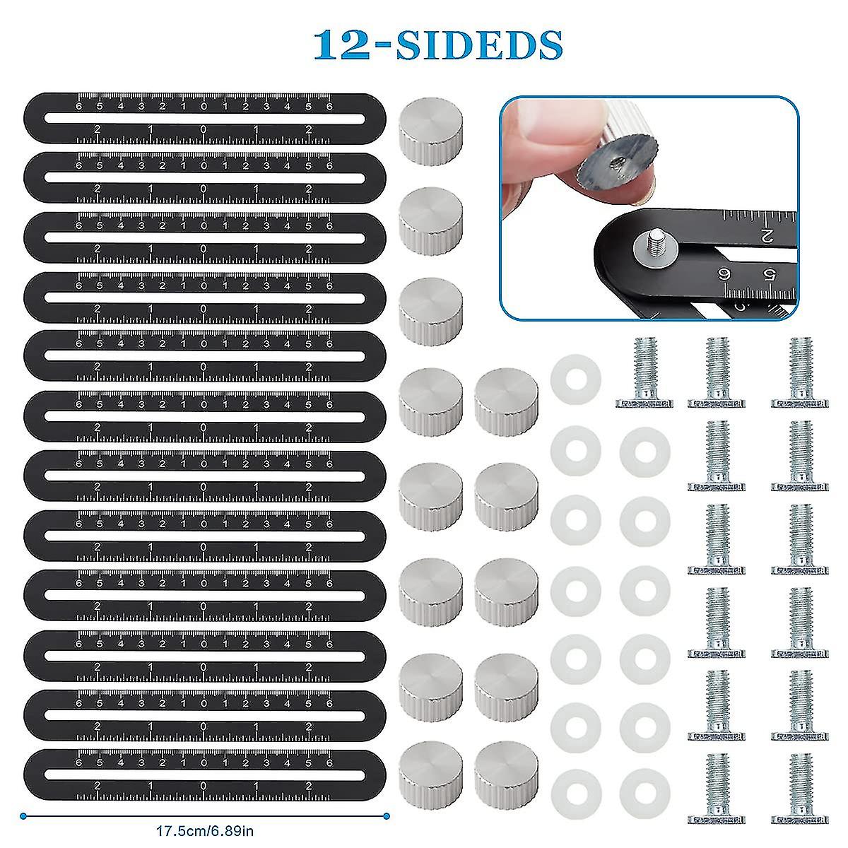 Multi-angle Measuring Ruler，12-sides Protractor Tool Improve Aluminum Alloy Universal Opening Locator