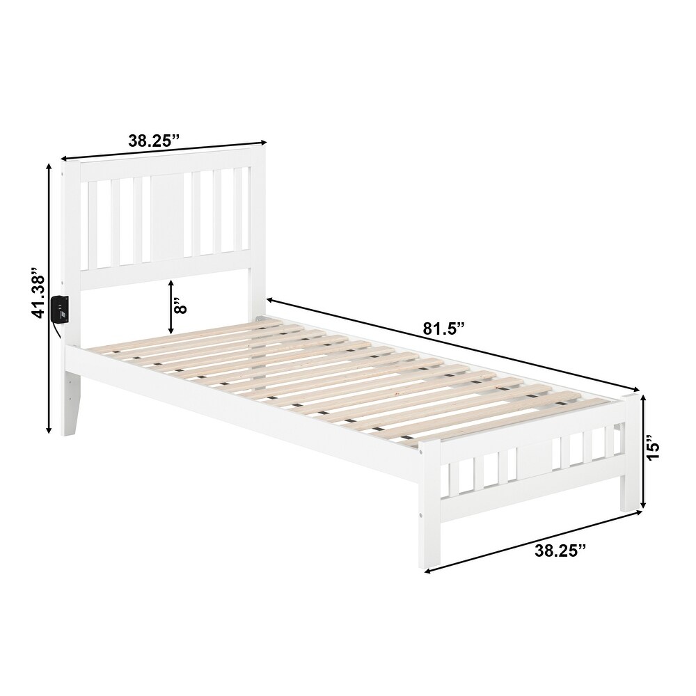 Tahoe Twin Extra Long Bed with Footboard in White