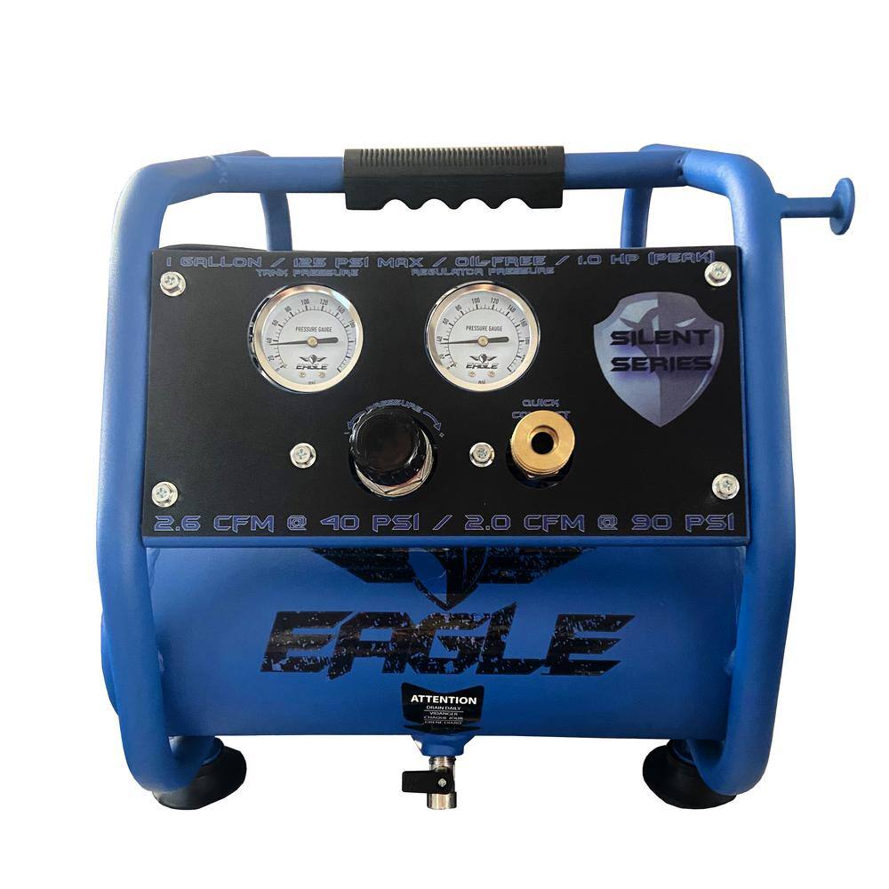 Eagle Silent 1 Gal. 115-Volt Co Electric 1 HP Oil Free Air Compressor EA-3000