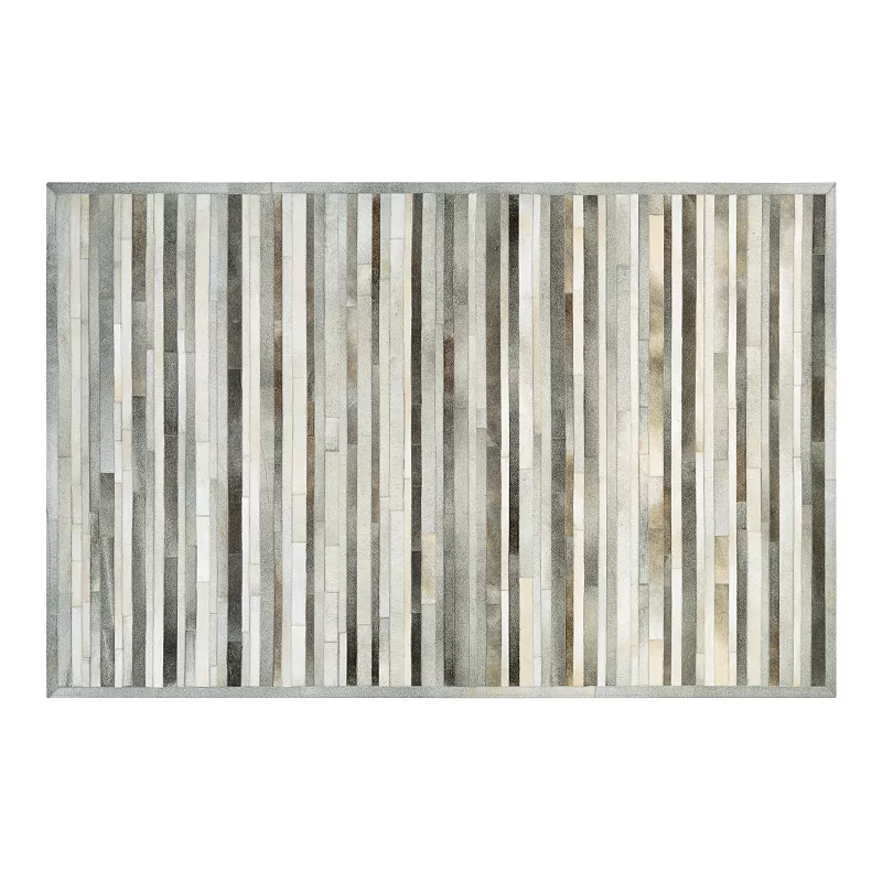 Couristan Chalet Plank Cowhide Leather Area Rug