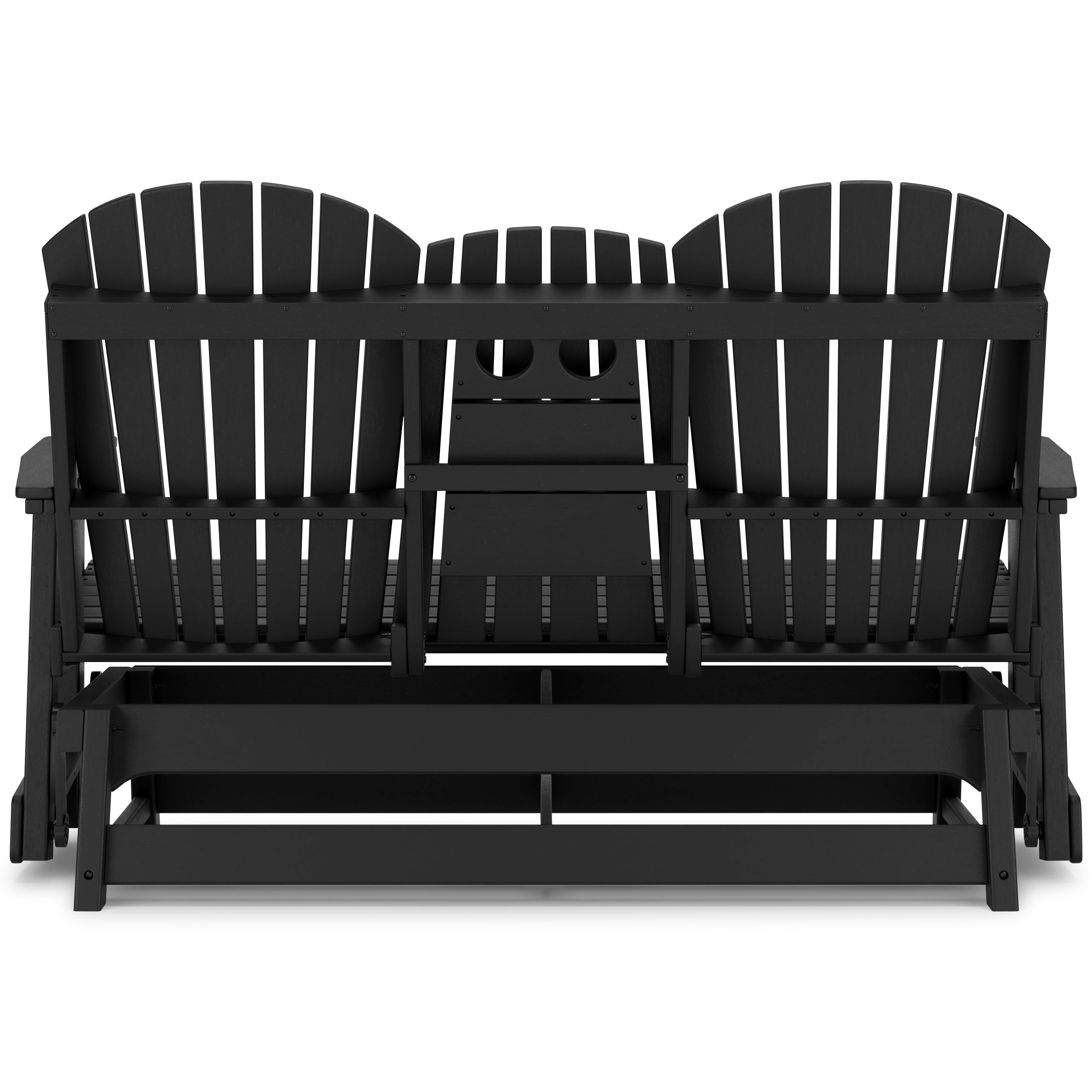 Poly Black Outdoor 67 Swivel Glider Loveseat