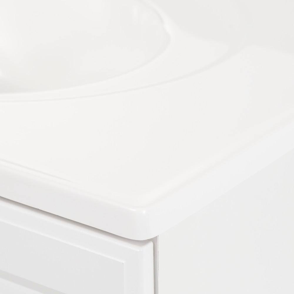 Glacier Bay 30.5 in. W x 19 in. D x 35 in. H Freestanding Bath Vanity in White with White Cultured Marble Top GB30P2-WH