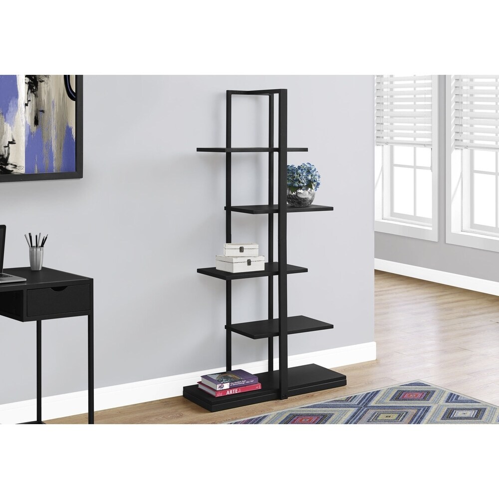 Bookcase  Black Metal  60 inch